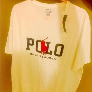 Polo Ralph Lauren T-shirt. Size Men XL.wht/blu/rd.